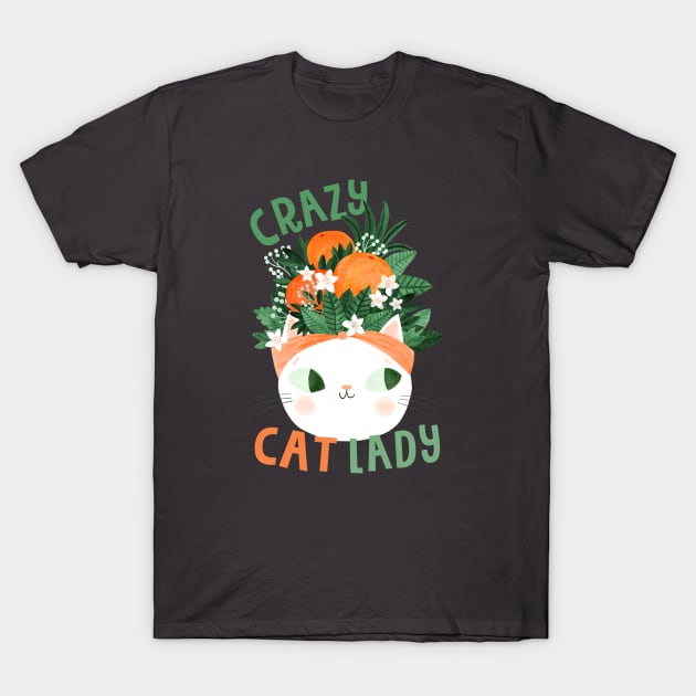 Crazy cat lady T-Shirt by Planet Cat Studio